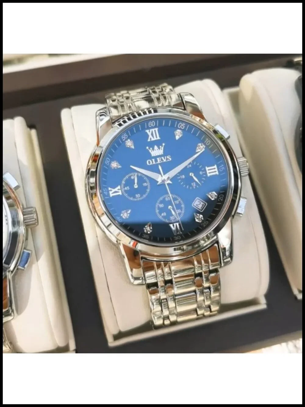 Men's Stainless Steel Quartz Analog Watch Waterproof Business Casual